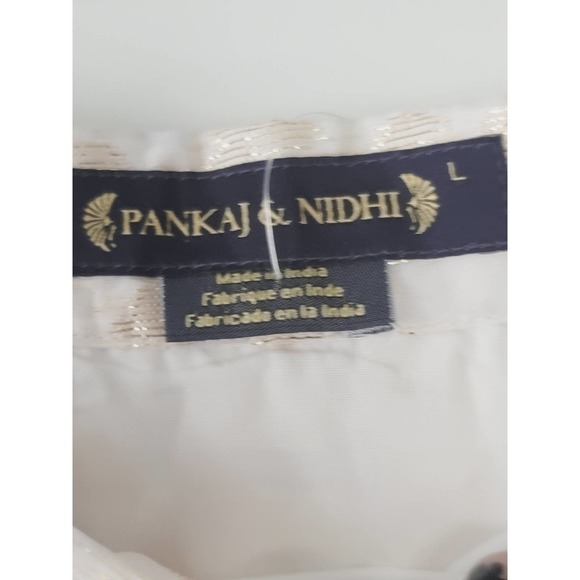 NEW Anthropologie Pankaj & Nidhi Ivory Burnout Shimmer Maxi Skirt - Picture 6 of 10